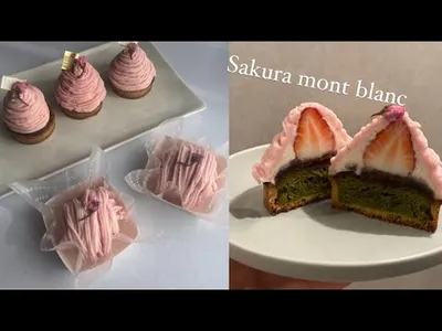 桜モンブラン🌸|2種類本格桜モンブランに大苦戦|桜スイーツ第二弾|ニトリでお皿購入のサムネイル