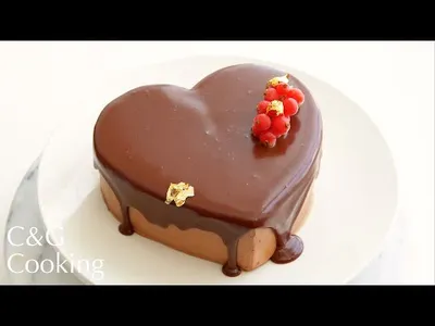 【バレンタイン】かわいいハートのチョコケーキの作り方  | ASMR スイーツ バタークリームケーキ お菓子作りのサムネイル