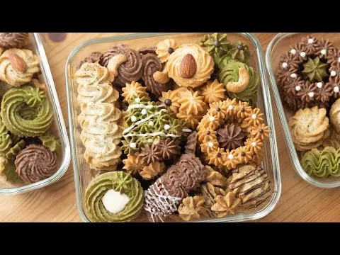 クリスマスプレゼントに!４種のバタークッキーの作り方 Christmas Butter Cookie Collection｜HidaMari Cooking