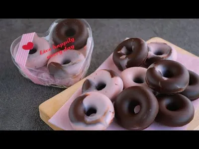 【シリコンで米粉のドーナツ♡可愛く美味しく】バレンタイン♪ Silicone Mold Rice Flour Donutsのサムネイル