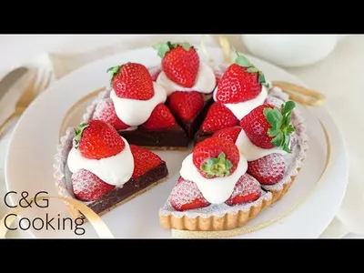 いちごの生チョコタルトの作り方 | オーブンなし版も紹介 バレンタイン cafe vlog お菓子作りのサムネイル