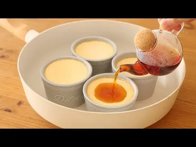 フライパンでカスタードプリンの作り方 Frying Pan Cream Caramel｜HidaMari Cookingのサムネイル