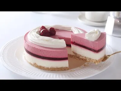 ラズベリーのレアチーズケーキの作り方 No Bake Raspberry Cheesecake｜HidaMari Cookingのサムネイル