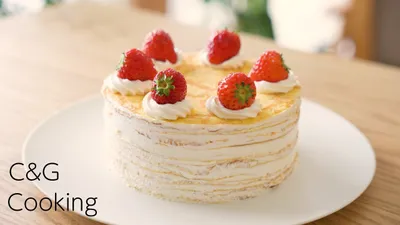 いちごのミルクレープの作り方 | ASMR お菓子作り ミルクレープ cafe vlogのサムネイル