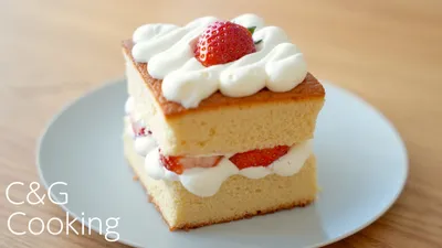 カステラケーキの作り方 | ASMR ケーキ作り お菓子作りのサムネイル