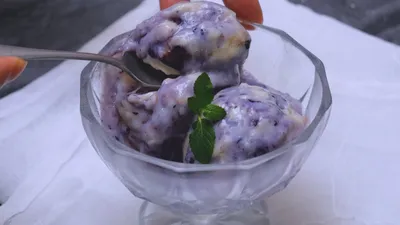 【もっちりなめらか絶品♡米粉のブルーべリーアイス】| Blueberry rice flour ice creamのサムネイル