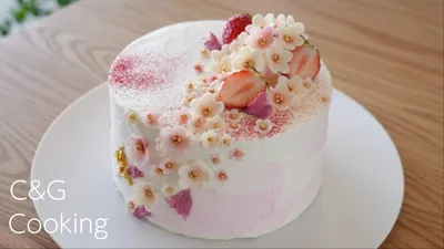 桜ショートケーキの作り方 | ASMR ケーキ作り 桜ショートケーキ cafe vlogのサムネイル