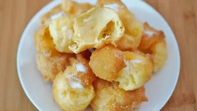 [노오븐]난리난 도넛 레시피 (반죽이 4배로 펑!! NG영상까지!! Sugar Egg Puff)のサムネイル