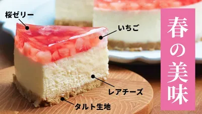 「春の美味」桜といちごのレアチーズケーキ SAKURA RARECHEESE CAKEのサムネイル
