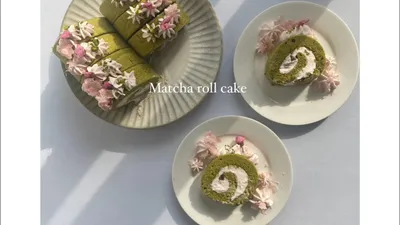 桜抹茶ロールケーキを作る休日|パン作りとお菓子作りが趣味なカップルの日常|桜スイーツのサムネイル
