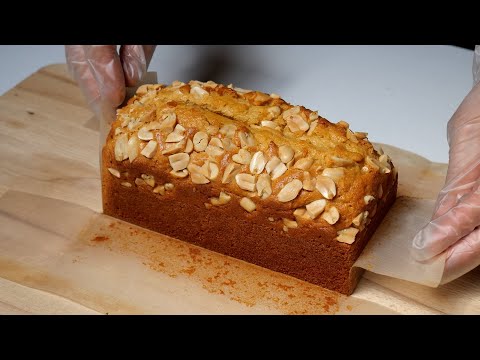 【H.Mで作るふわふわ♡塩キャラメルピーナツケーキ】「お家で出来る絶品ケーキ」ミックス粉は副材料で変化させる! | Fluffy Salted Caramel Peanut Cakeのサムネイル