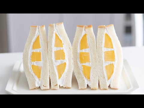 手捏ね食パンでマンゴーサンドイッチの作り方 Soft & Fluffy Milk Bread Mango Sandwich*No egg|HidaMari Cookingのサムネイル