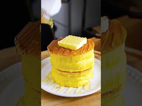 材料4つ!分厚いスフレパンケーキ作り方!#簡単レシピのサムネイル