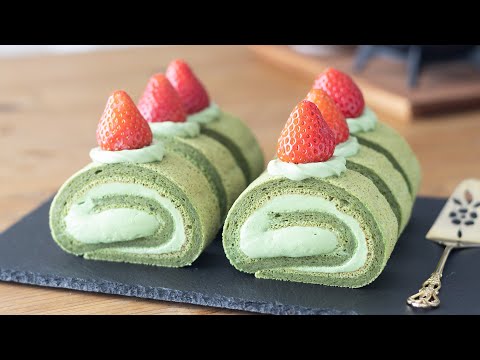 濃厚抹茶ロールケーキの作り方 Rich Matcha Roll Cake|HidaMari Cookingのサムネイル