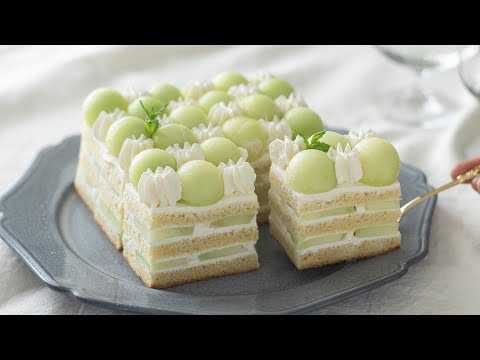 メロン・ショートケーキの作り方 Melon Short Cake:Fresh cream fruit cake|HidaMari Cookingのサムネイル