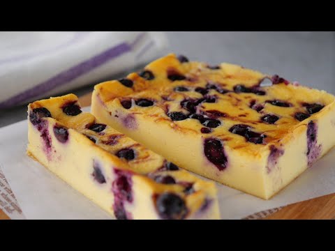 【極旨さわやか初夏のデザート♡ブルーベリーチーズケーキ】「ボトム無しでラクチン」 | Just Mix and Bake! Easy! Baked Blueberries cheesecakeのサムネイル
