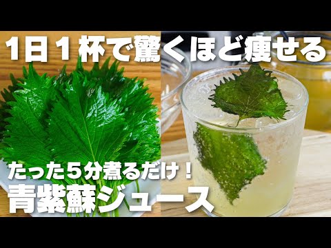 【材料3つ】1日1杯で痩せる。5分煮るだけ!青紫蘇ジュース作り方!【syun cooking】のサムネイル