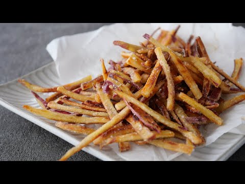 【揚げずに作るカリカリ芋けんぴ】「少量の油でok」お家のフライパンで出来ます | Sugar Coated Sweet Potato Sticksのサムネイル