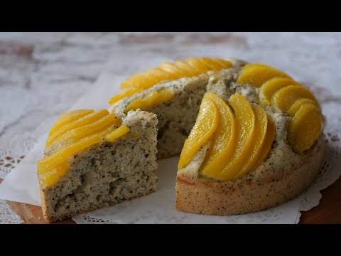 【溶かしバターで作る♡桃の紅茶バターケーキ】「桃と紅茶ってすごく合います♪」| Peach butter cakeのサムネイル