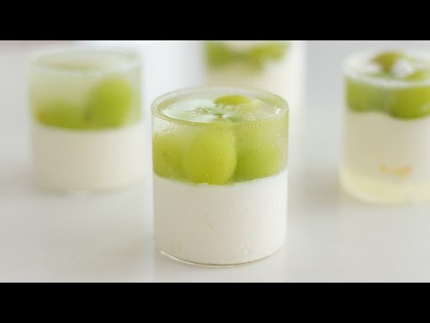 シャインマスカットのヨーグルトムース Green Grape Jelly & Yogurt Mousse*Eggless & Without Oven|HidaMari Cookingのサムネイル