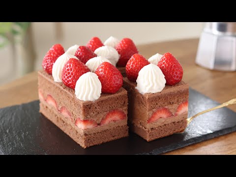 手作りバレンタインケーキ🍫いちごとチョコレートのショートケーキの作り方|HidaMari Cookingのサムネイル