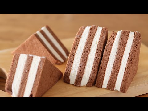 チョコレート・クリームサンドの作り方 凍らせてアイスクリームみたいに食べても美味しい!Chocolate Cream Sandwich  Cakeのサムネイル