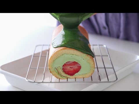 いちごと抹茶のロールケーキの作り方 Strawberry & Matcha Swiss Roll Cake|HidaMari Cookingのサムネイル