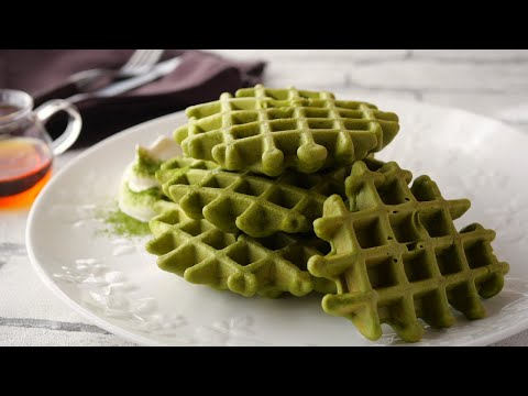 【米粉の抹茶ワッフル】米粉でもこんなにさくさく♡抹茶風味の絶品ワッフルです☆グルテンフリー  | Gluten-free  Rice Flour Matcha Wafflesのサムネイル