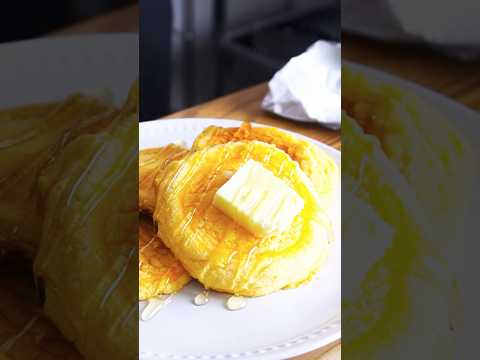 材料4つ!小麦粉やバターも使わない。米粉スフレパンケーキ作り方!#簡単レシピ #お菓子作りのサムネイル