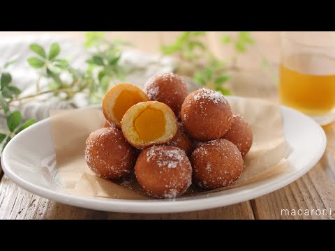 【かぼちゃあんドーナッツ】ホットケーキミックスとお豆腐で♪ふんわりもっちり!のサムネイル
