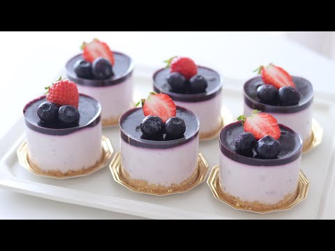 ブルーベリーのレアチーズケーキの作り方 No-Bake Blueberry Cheesecake|HidaMari Cookingのサムネイル