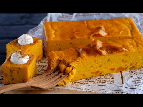 【濃厚♡米粉のかぼちゃチーズケーキ】ボウルで混ぜて焼くだけ♪ Rich Pumpkin Cheesecakeのサムネイル