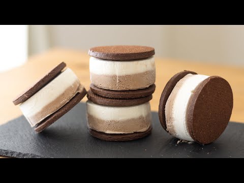 ティラミス風クッキーサンドアイスの作り方 Tiramisu Ice Cream Sandwich|HidaMari Cookingのサムネイル