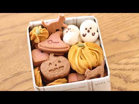 ハロウィン🎃4種のクッキー缶の作り方&ラッピングのサムネイル