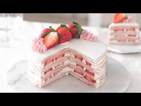 いちごのミルクレープケーキの作り方:クリスマスケーキ Strawberry Mille Crepe Cake:Christmas Cake|HidaMari Cookingのサムネイル