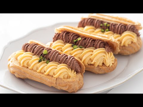 バニラとチョコレートのエクレア Vanilla & Chocolate Eclair|HidaMari Cookingのサムネイル