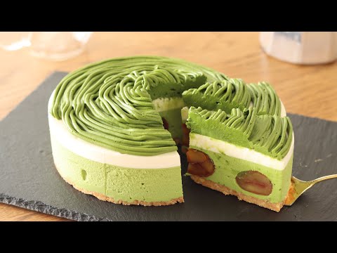 濃厚抹茶のモンブラン・レアチーズケーキの作り方:オーブンなし、卵なし|HidaMari Cookingのサムネイル