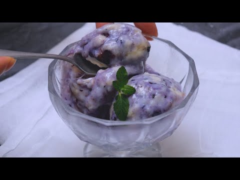 【もっちりなめらか絶品♡米粉のブルーべリーアイス】| Blueberry rice flour ice creamのサムネイル