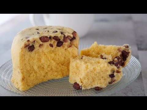 【レンチン3分♡米粉の豆乳小豆ケーキ】「ふかふかもっちり♪」  豆乳と小豆って好相性。| Gluten-free Rice flour cakeのサムネイル