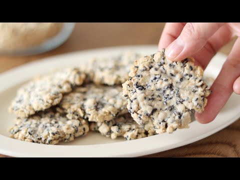 オートミールと黒ごまのさくさくクッキーの作り方*卵なし、バターなし、はかりなしで混ぜるだけ簡単!のサムネイル