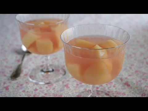 【ふるふる桃ゼリー】桃のコンポートで作る♡上品な味わい  Lightly Sweet Peach Jellyのサムネイル