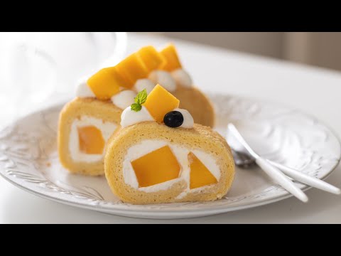 マンゴー・ロールケーキの作り方 Mango Swiss Roll|HidaMari Cookingのサムネイル