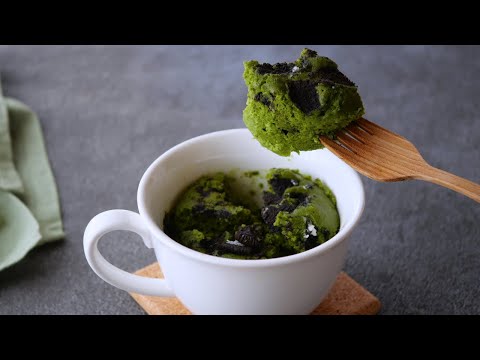 【レンチン90秒!米粉の抹茶オレオマグカップケーキ】忙しい朝にも♡簡単ふかふか☆米粉でもっちり  | Rice flour Chocolate Mug Cakeのサムネイル