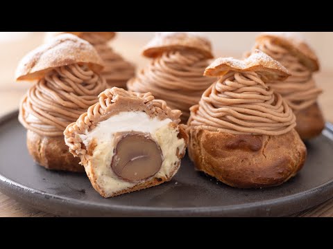 モンブラン・シュークリームの作り方 Mont Blanc Cream Puffs:Chou à la crème|HidaMari Cookingのサムネイル