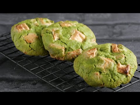 【米粉抹茶クッキー】ホワイトチョコ入り♪簡単サクほろレシピ Rice flour Matcha Cookiesのサムネイル