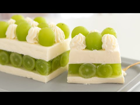 シャインマスカットのレアチーズケーキの作り方 No-Bake Green Grape Cheesecake|HidaMari Cookingのサムネイル