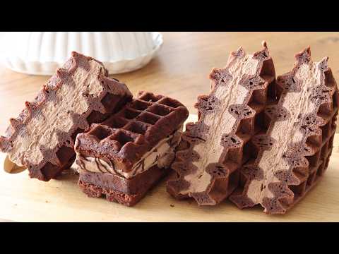 チョコレートワッフルサンドの作り方:オーブンなし・米粉のスイーツ|HidaMari Cookingのサムネイル