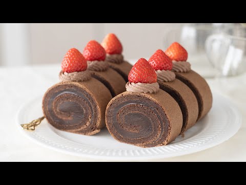 濃厚ガナッシュロールケーキの作り方 Rich Chocolate Ganache Roll Cake|HidaMari Cookingのサムネイル